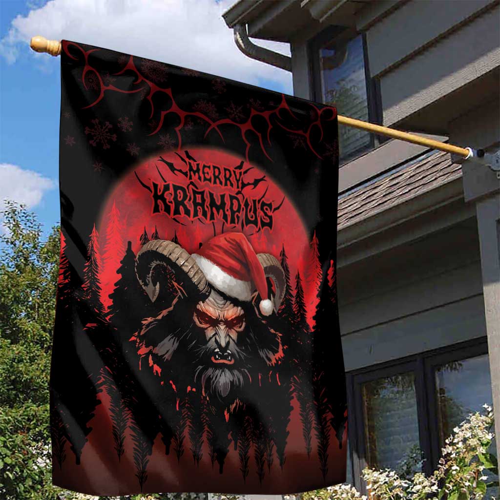 Merry Krampus Garden Flag Dark Grunge Christmas - Wonder Print Shop