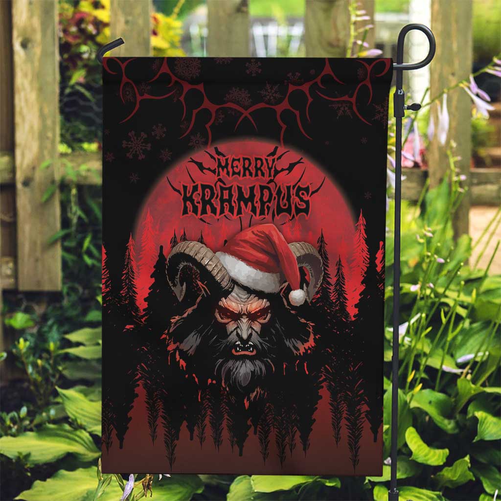 Merry Krampus Garden Flag Dark Grunge Christmas - Wonder Print Shop