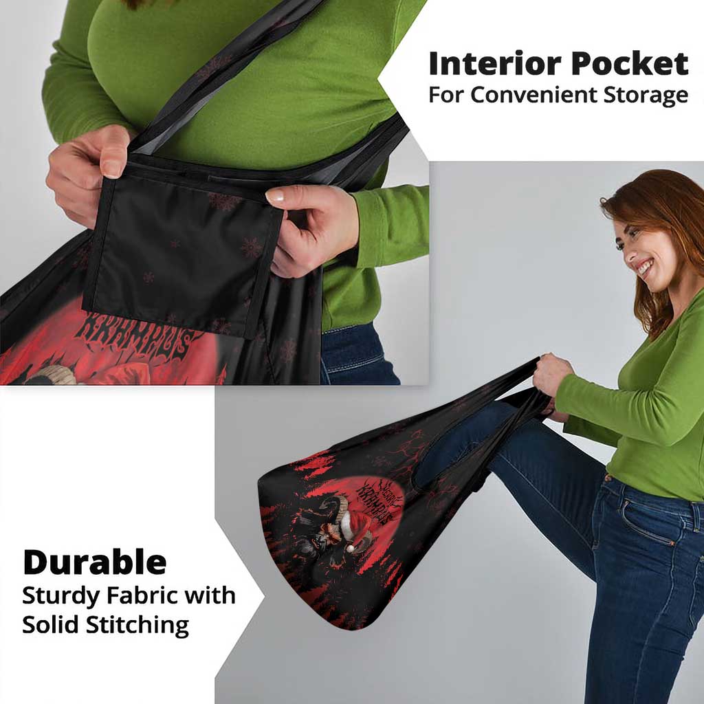 Merry Krampus Grocery Bag Dark Grunge Christmas - Wonder Print Shop