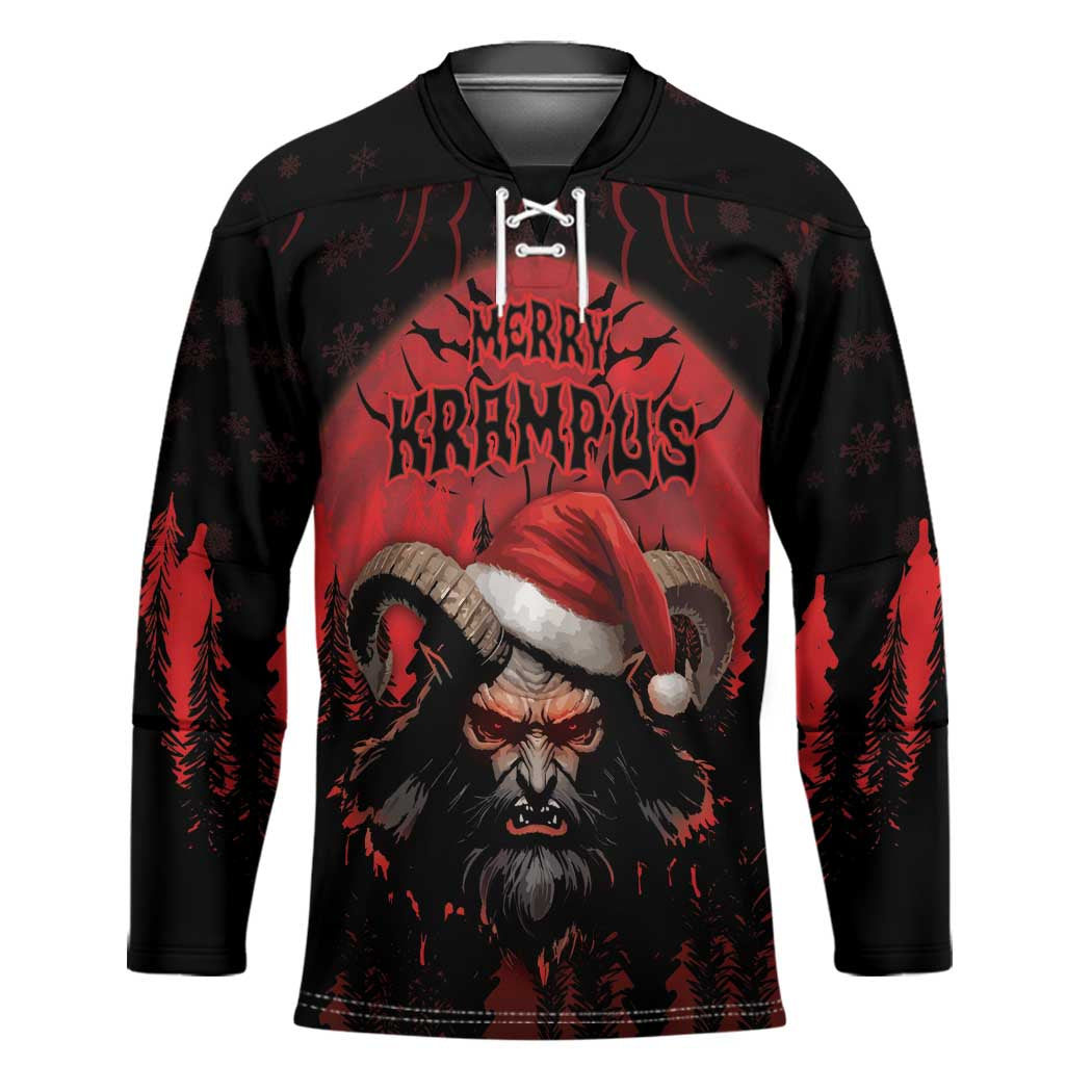 Merry Krampus Hockey Jersey Dark Grunge Christmas - Wonder Print Shop