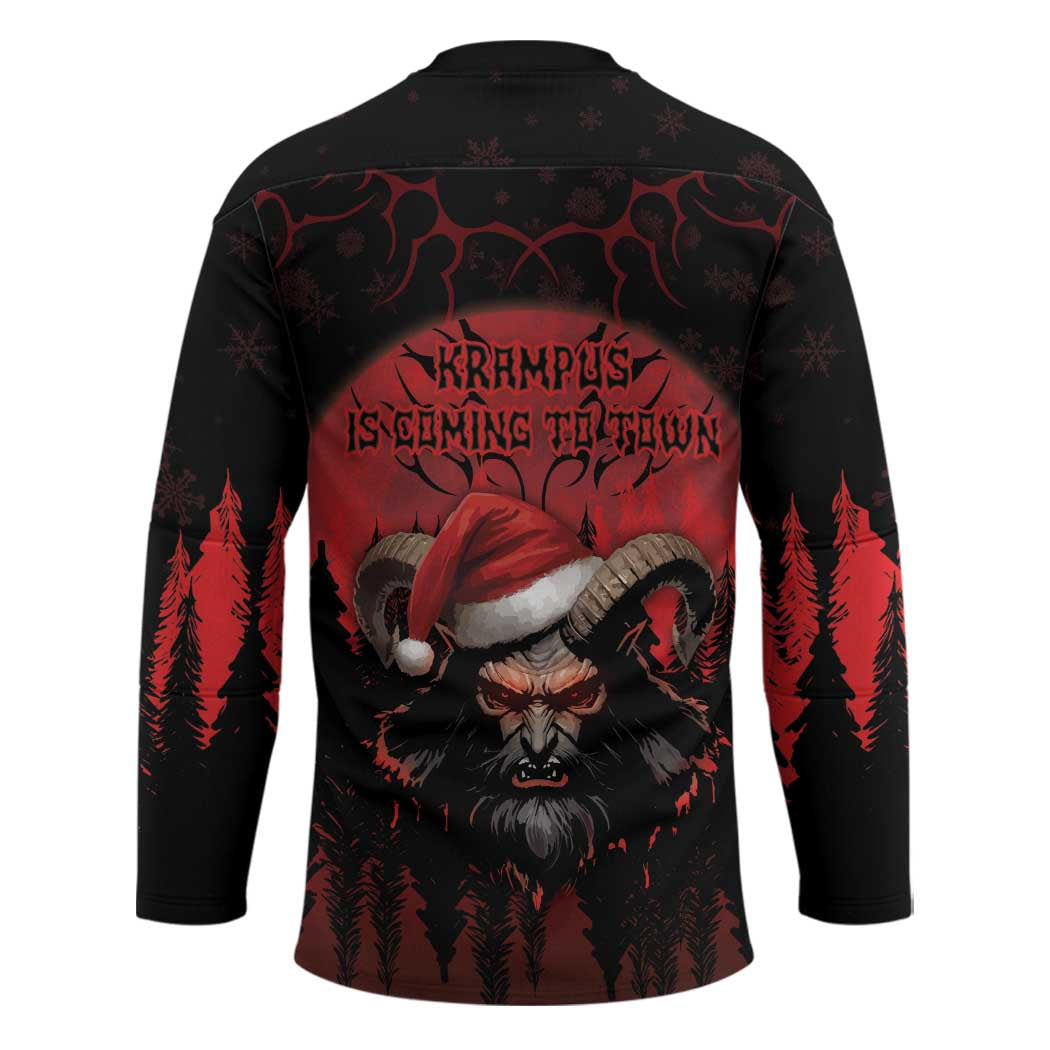Merry Krampus Hockey Jersey Dark Grunge Christmas - Wonder Print Shop