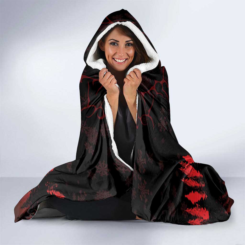 Merry Krampus Hooded Blanket Dark Grunge Christmas - Wonder Print Shop