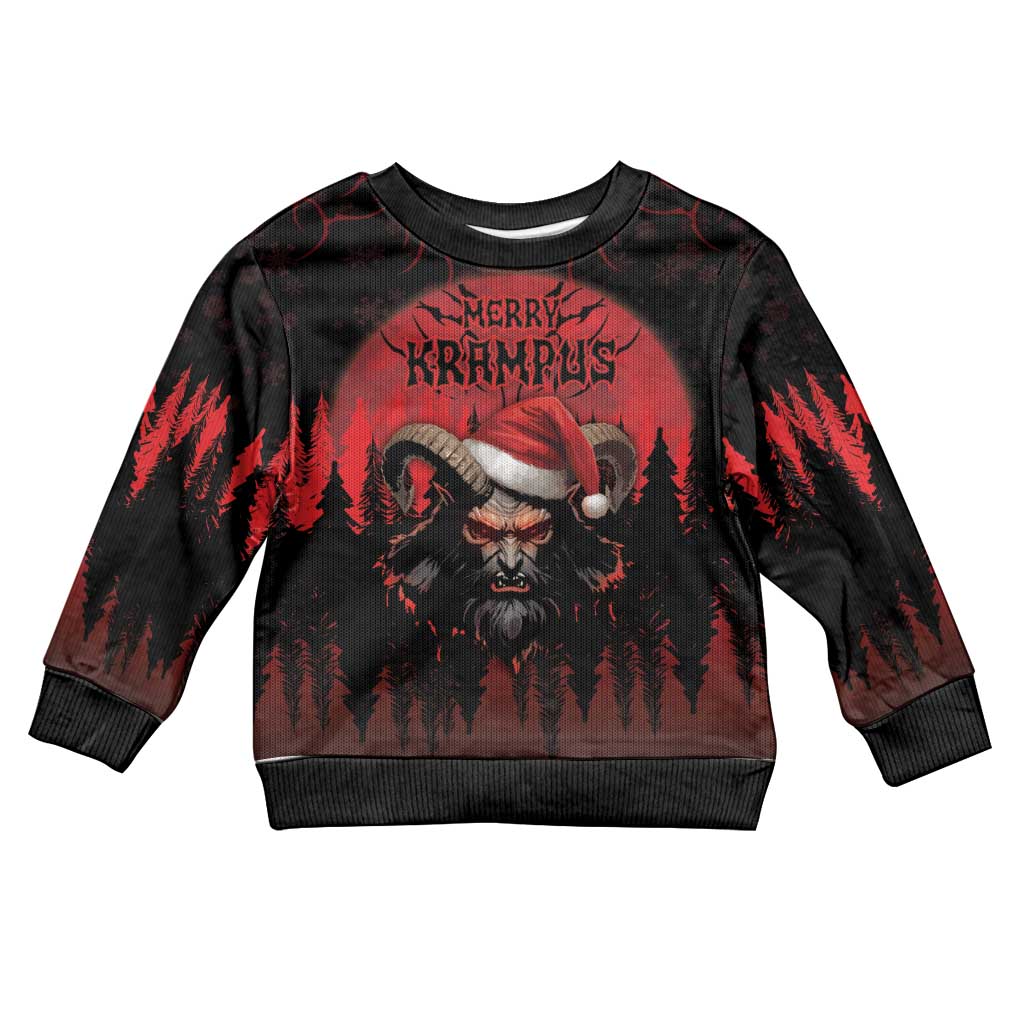 Merry Krampus Kid Ugly Christmas Sweater Dark Grunge Christmas - Wonder Print Shop