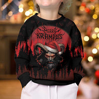 Merry Krampus Kid Ugly Christmas Sweater Dark Grunge Christmas - Wonder Print Shop