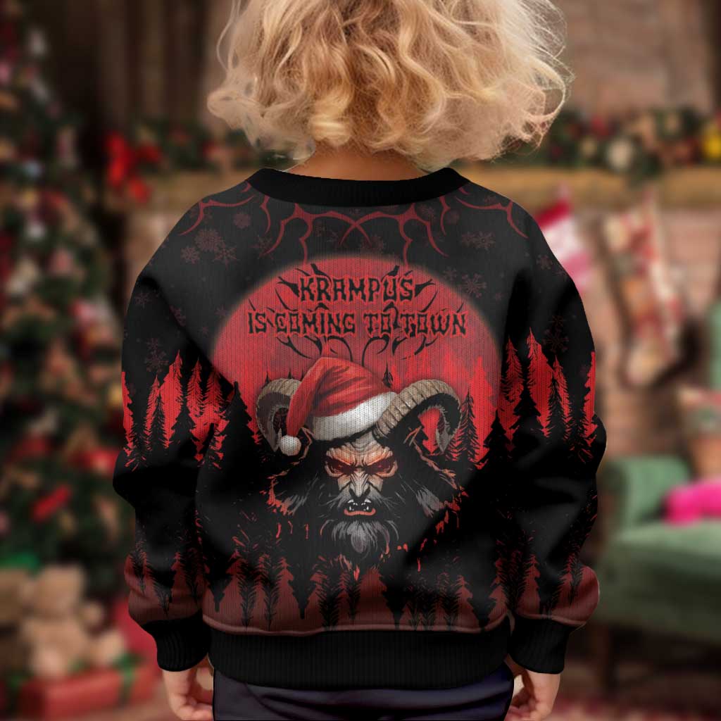 Merry Krampus Kid Ugly Christmas Sweater Dark Grunge Christmas - Wonder Print Shop