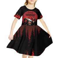 Merry Krampus Kid Short Sleeve Dress Dark Grunge Christmas - Wonder Print Shop