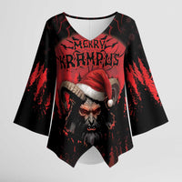 Merry Krampus Kimono Sleeve Blouse Dark Grunge Christmas - Wonder Print Shop