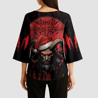 Merry Krampus Kimono Sleeve Blouse Dark Grunge Christmas - Wonder Print Shop