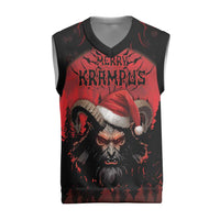 Merry Krampus Christmas Knitted V-Neck Vest Dark Grunge Christmas - Wonder Print Shop