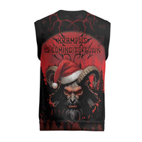 Merry Krampus Christmas Knitted V-Neck Vest Dark Grunge Christmas - Wonder Print Shop