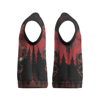 Merry Krampus Christmas Knitted V-Neck Vest Dark Grunge Christmas - Wonder Print Shop