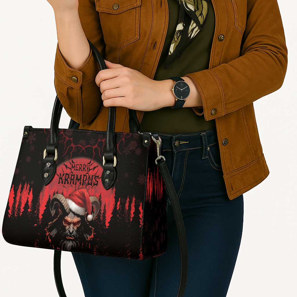Merry Krampus Leather Bag Dark Grunge Christmas - Wonder Print Shop