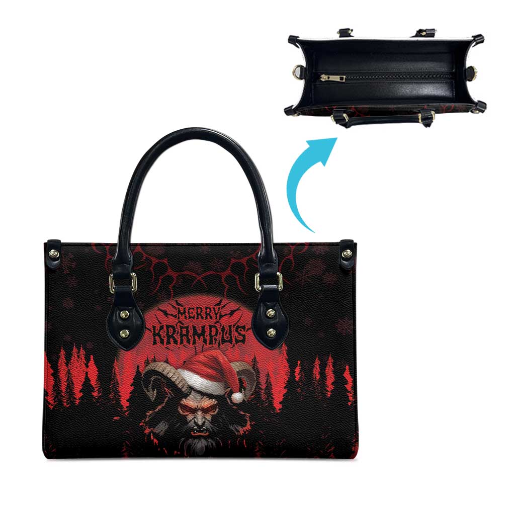 Merry Krampus Leather Bag Dark Grunge Christmas - Wonder Print Shop