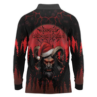 Merry Krampus Long Sleeve Polo Shirt Dark Grunge Christmas - Wonder Print Shop