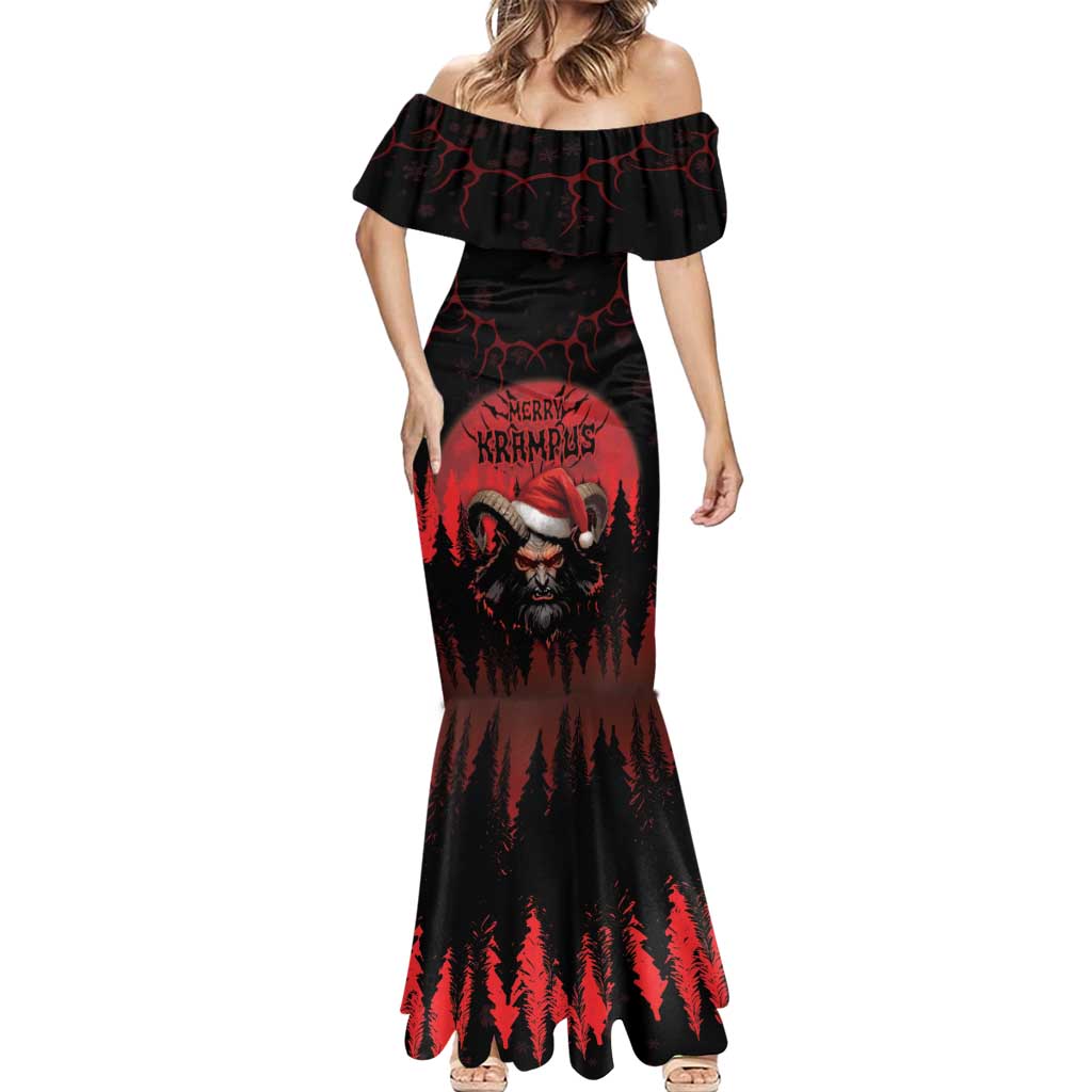 Merry Krampus Mermaid Dress Dark Grunge Christmas - Wonder Print Shop