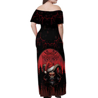 Merry Krampus Off Shoulder Maxi Dress Dark Grunge Christmas - Wonder Print Shop