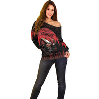 Merry Krampus Off Shoulder Sweater Dark Grunge Christmas - Wonder Print Shop