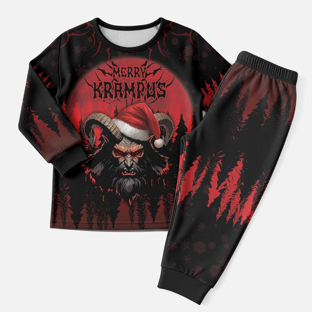 Merry Krampus Christmas Pajama Set Dark Grunge Christmas - Wonder Print Shop