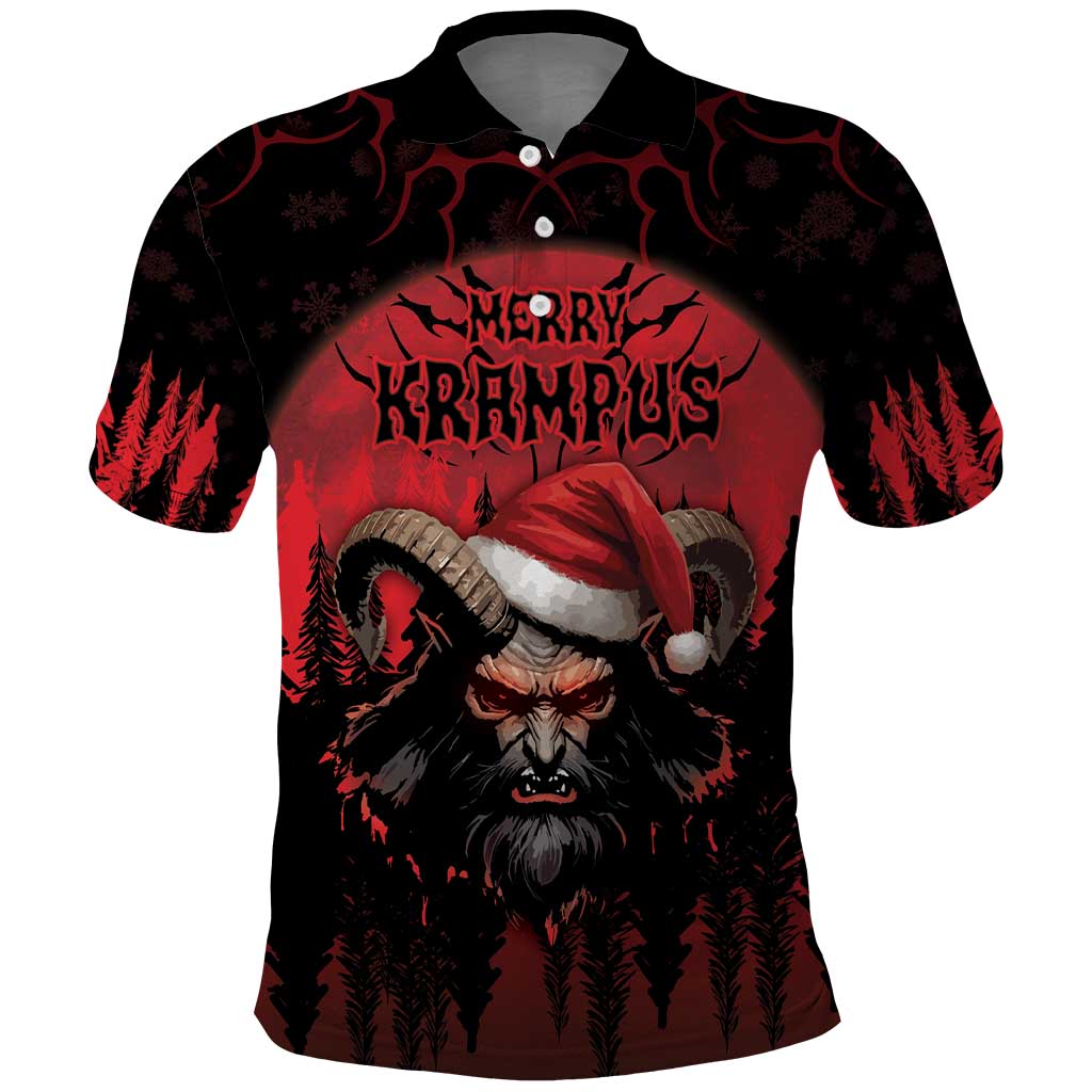 Merry Krampus Polo Shirt Dark Grunge Christmas - Wonder Print Shop