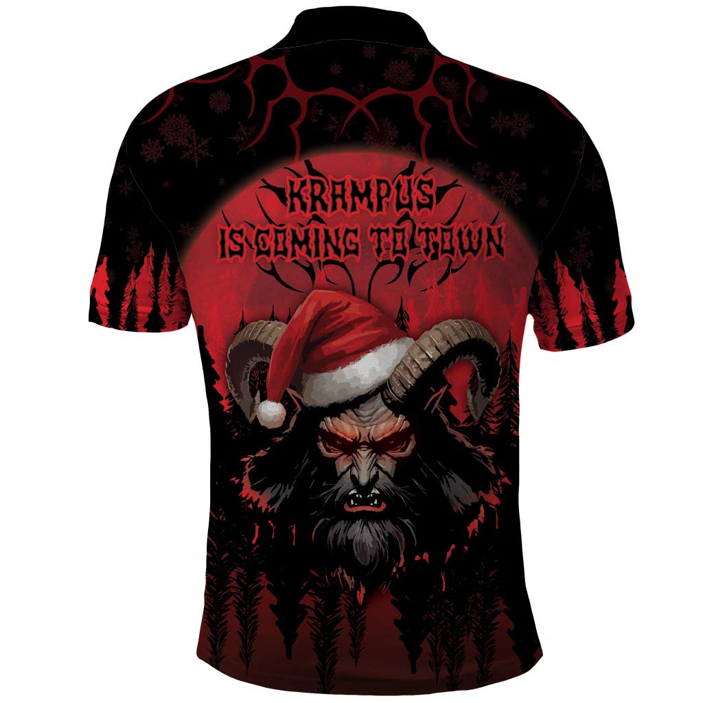 Merry Krampus Polo Shirt Dark Grunge Christmas - Wonder Print Shop