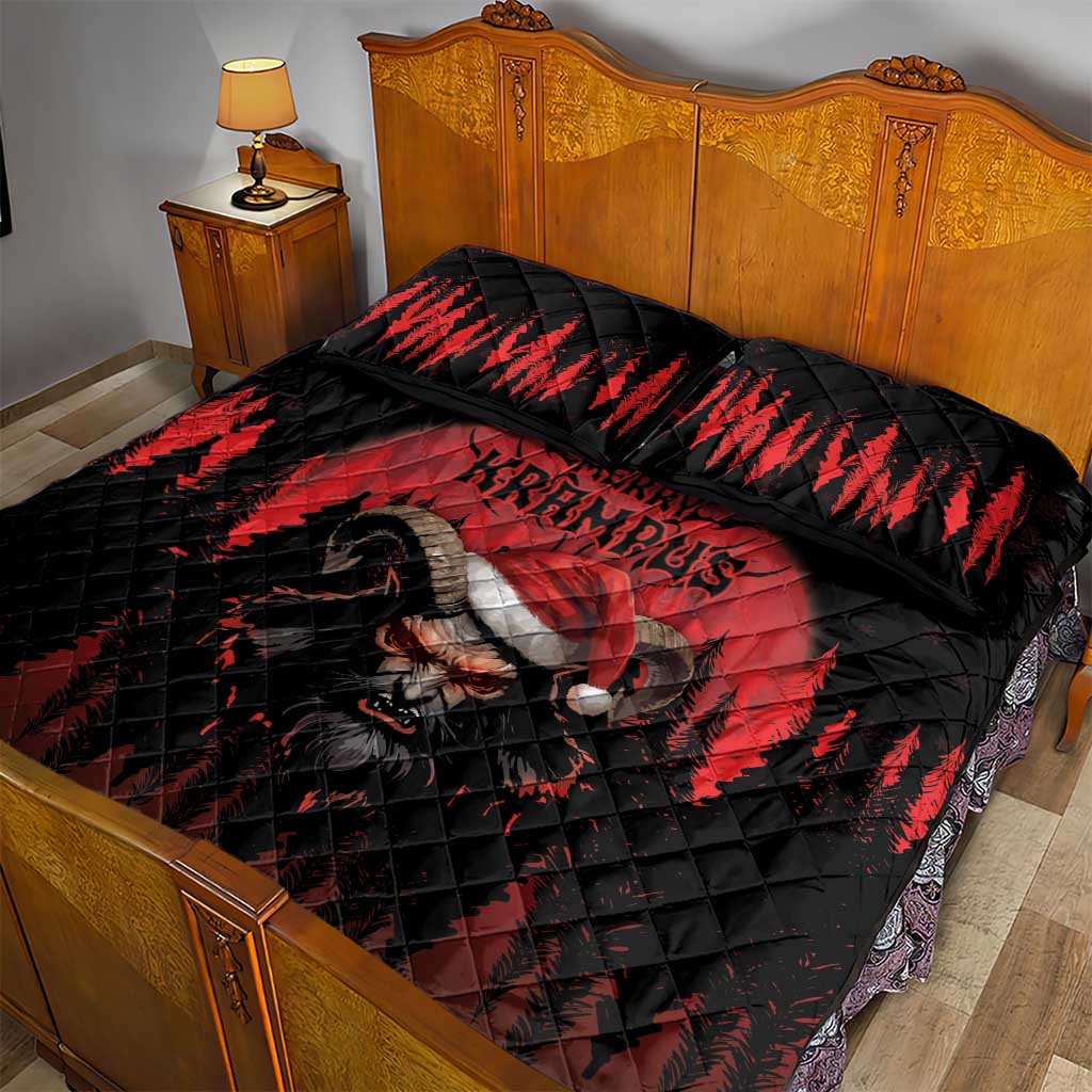 Merry Krampus Quilt Bed Set Dark Grunge Christmas - Wonder Print Shop