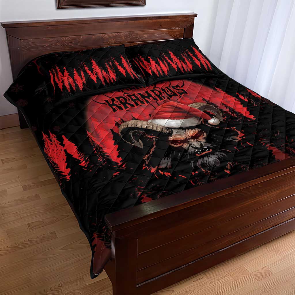 Merry Krampus Quilt Bed Set Dark Grunge Christmas - Wonder Print Shop