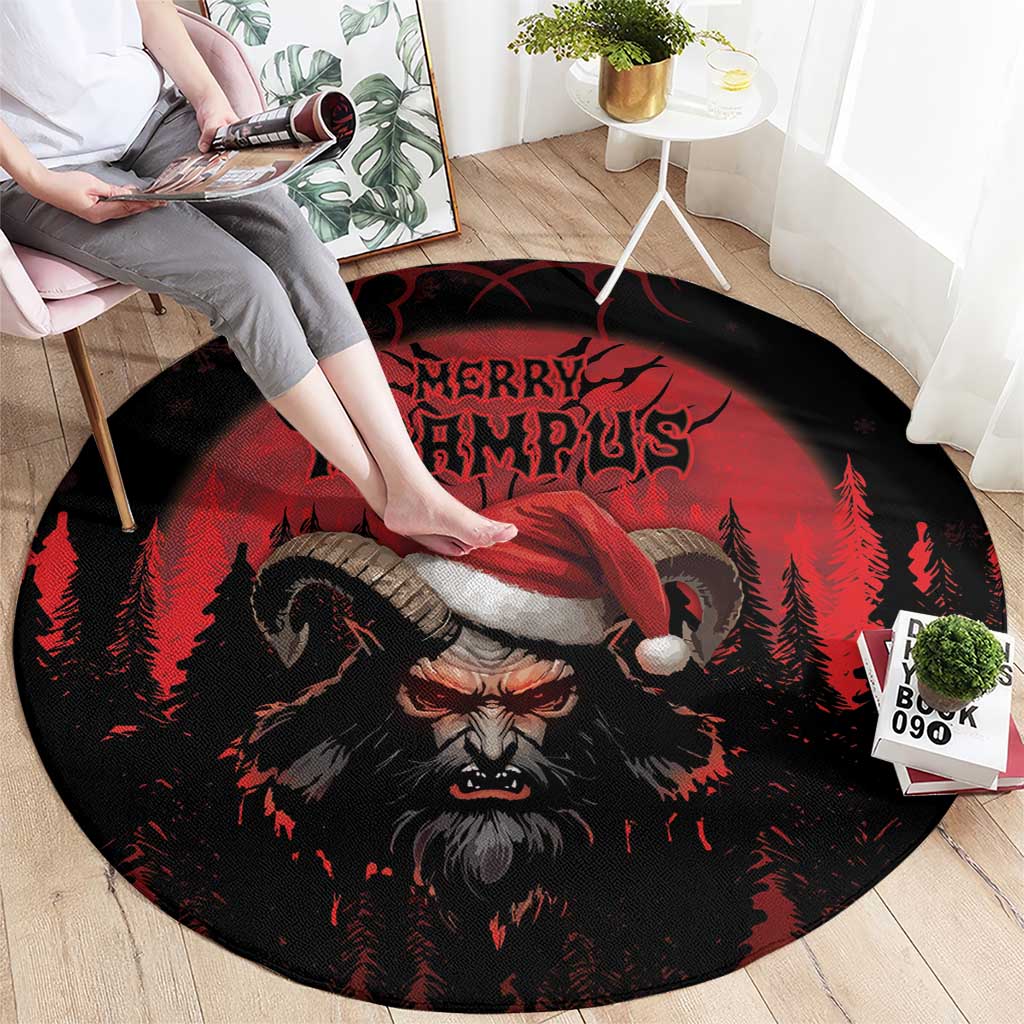 Merry Krampus Round Carpet Dark Grunge Christmas - Wonder Print Shop