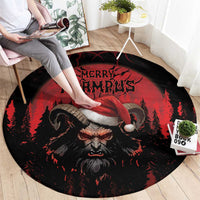 Merry Krampus Round Carpet Dark Grunge Christmas - Wonder Print Shop