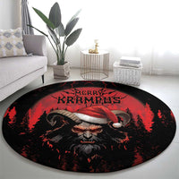 Merry Krampus Round Carpet Dark Grunge Christmas - Wonder Print Shop