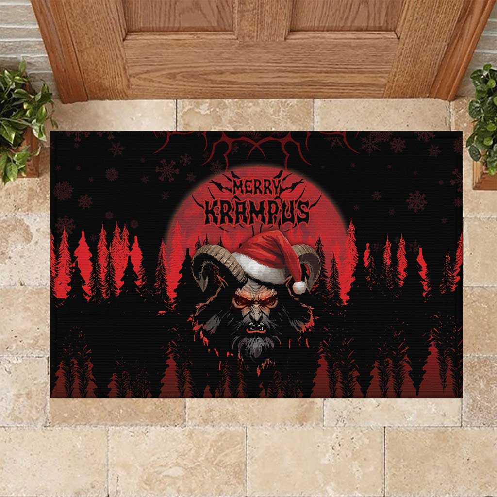 Merry Krampus Rubber Doormat Dark Grunge Christmas - Wonder Print Shop