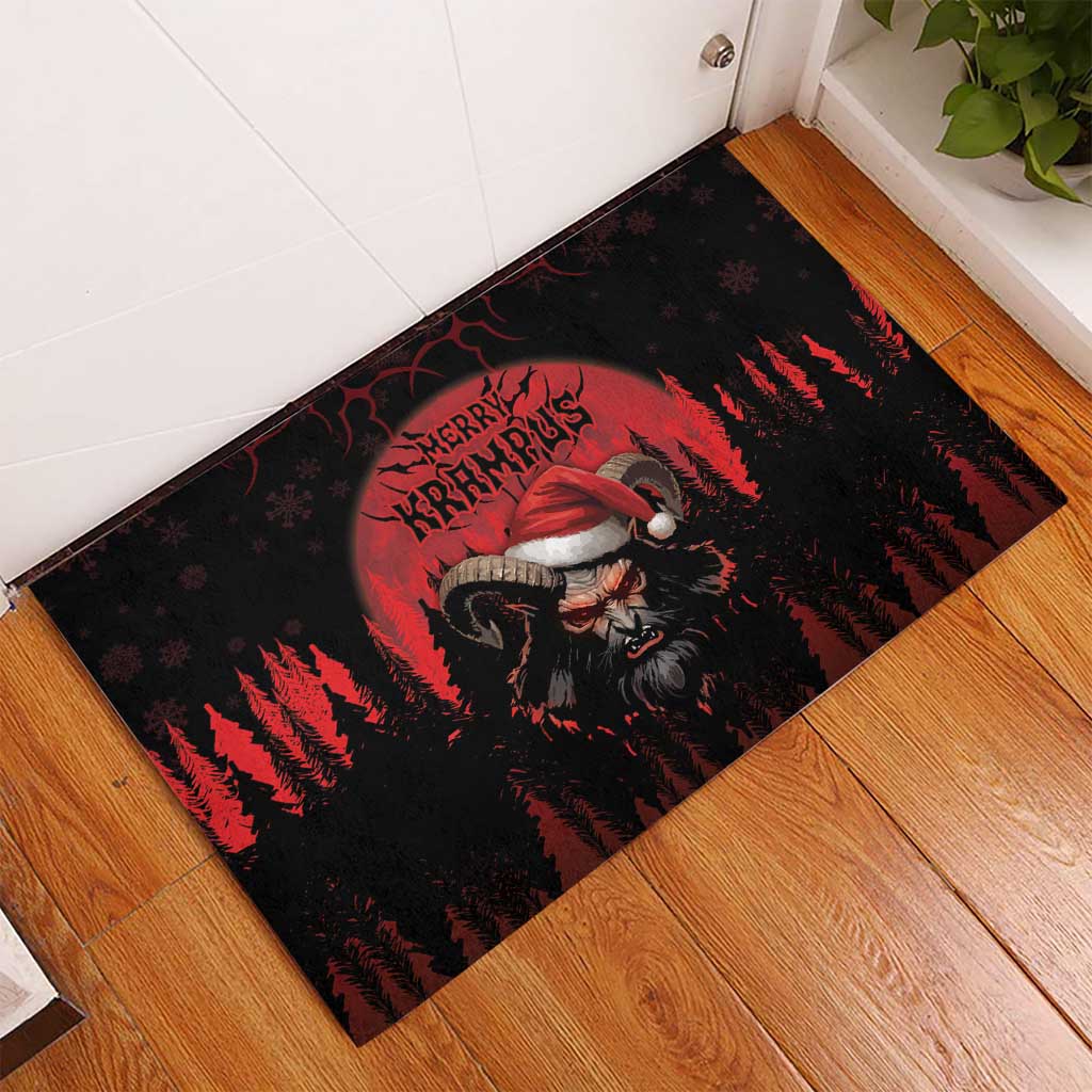 Merry Krampus Rubber Doormat Dark Grunge Christmas - Wonder Print Shop