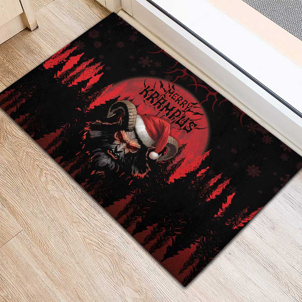Merry Krampus Rubber Doormat Dark Grunge Christmas - Wonder Print Shop
