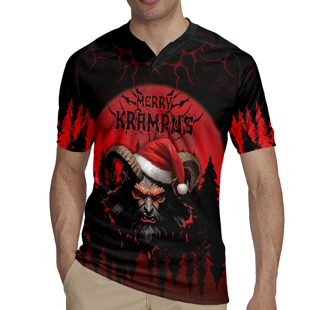Merry Krampus Rugby Jersey Dark Grunge Christmas - Wonder Print Shop