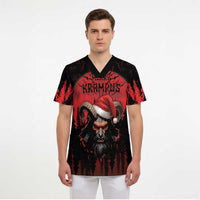 Merry Krampus Scrub Top Dark Grunge Christmas - Wonder Print Shop