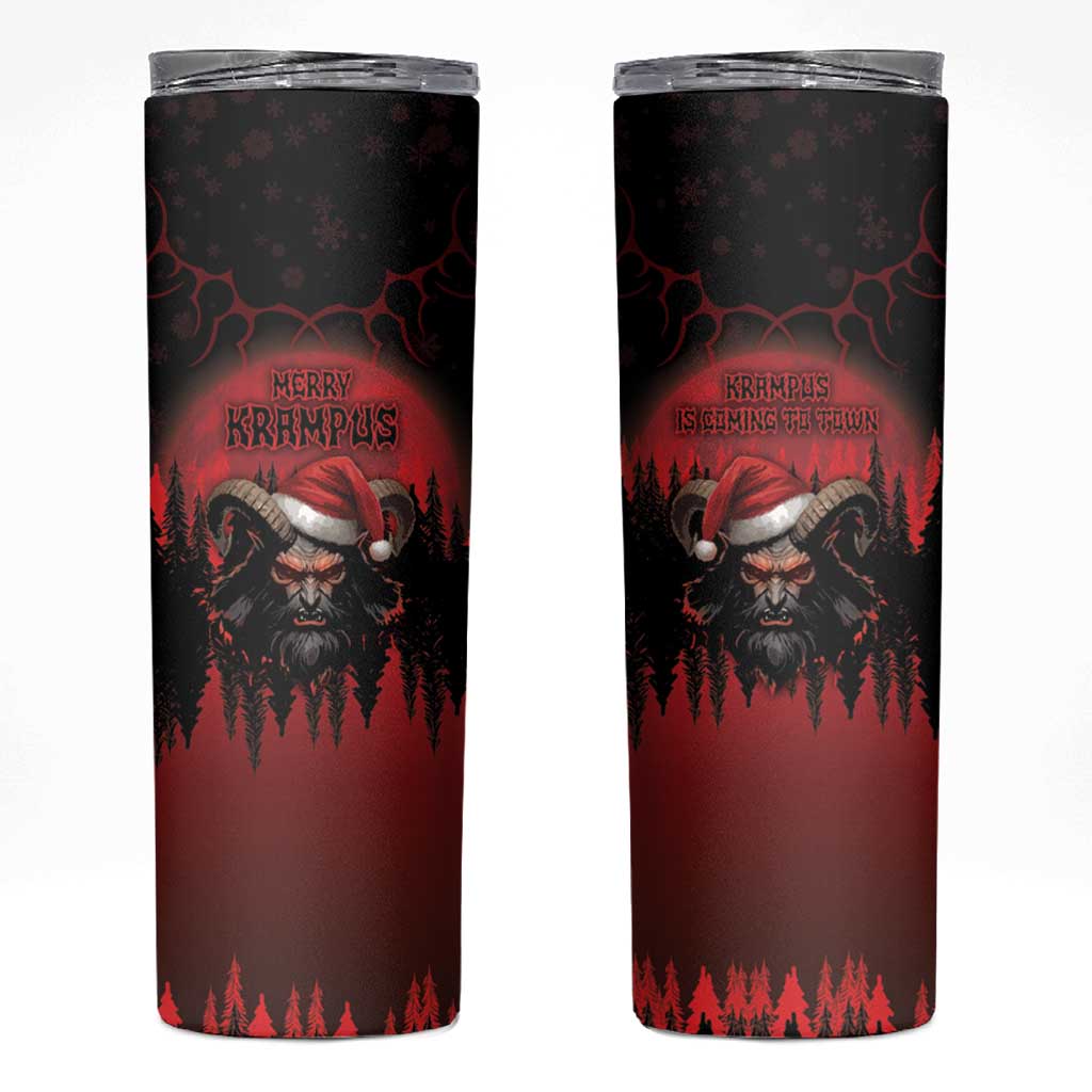 Merry Krampus Skinny Tumbler Dark Grunge Christmas - Wonder Print Shop