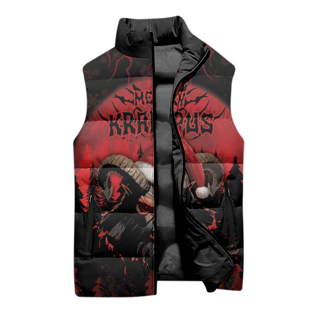 Merry Krampus Sleeveless Puffer Jacket Dark Grunge Christmas - Wonder Print Shop