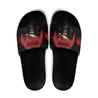 Merry Krampus Slide Sandals Dark Grunge Christmas - Wonder Print Shop