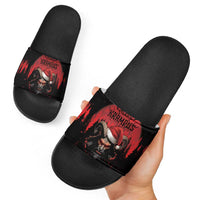 Merry Krampus Slide Sandals Dark Grunge Christmas - Wonder Print Shop