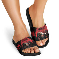 Merry Krampus Slide Sandals Dark Grunge Christmas - Wonder Print Shop