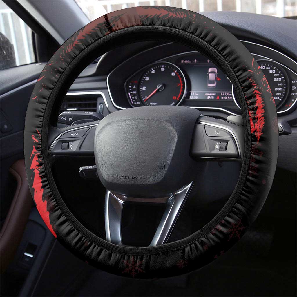 Merry Krampus Steering Wheel Cover Dark Grunge Christmas - Wonder Print Shop