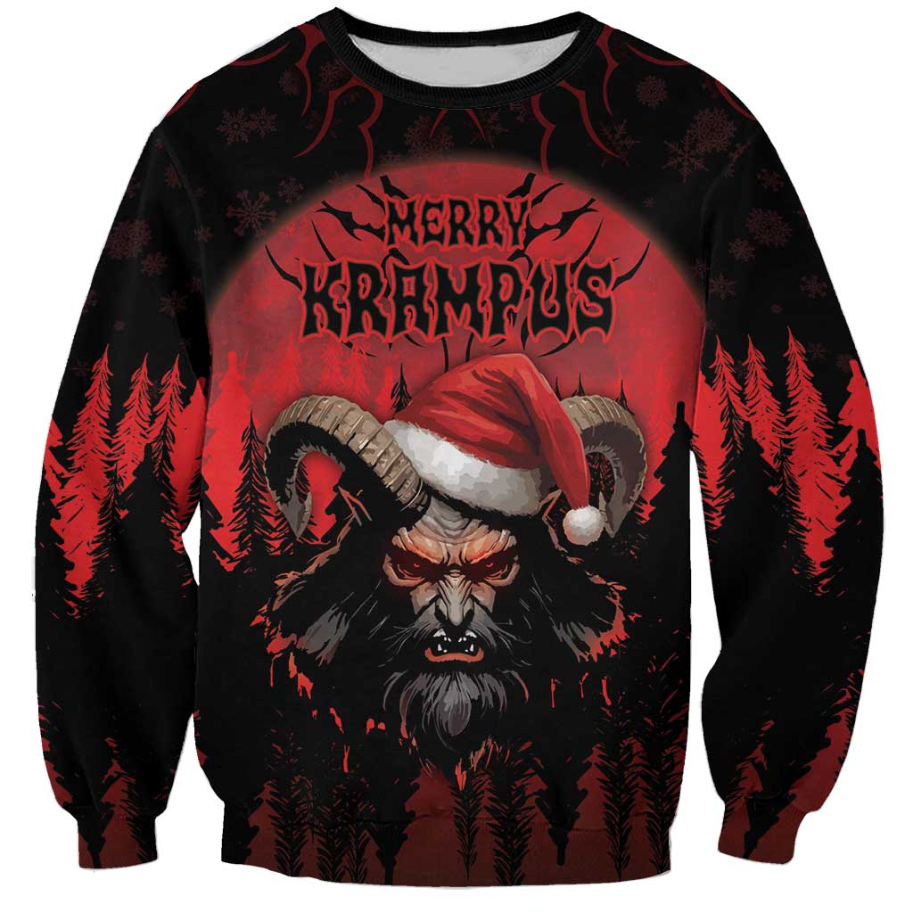 Merry Krampus Sweatshirt Dark Grunge Christmas - Wonder Print Shop