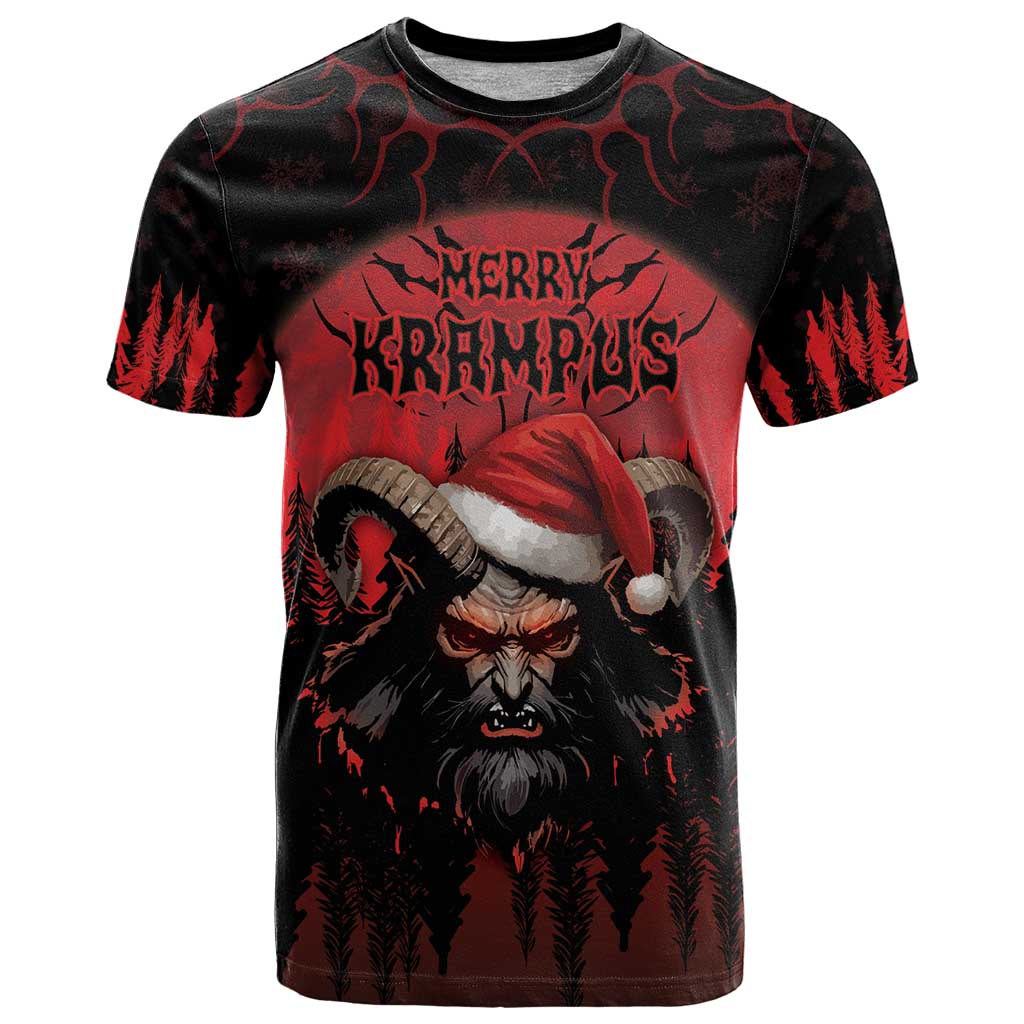 Merry Krampus T Shirt Dark Grunge Christmas - Wonder Print Shop