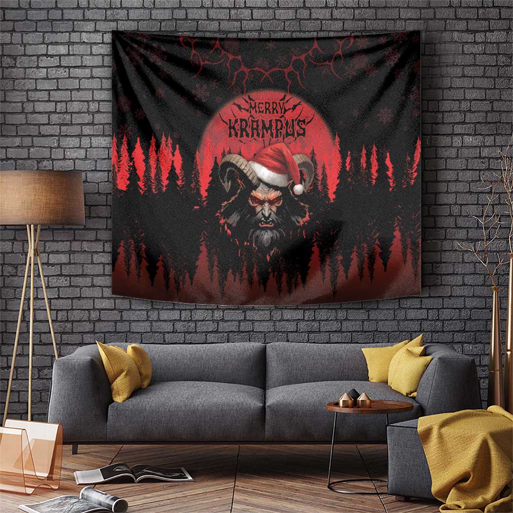 Merry Krampus Tapestry Dark Grunge Christmas - Wonder Print Shop