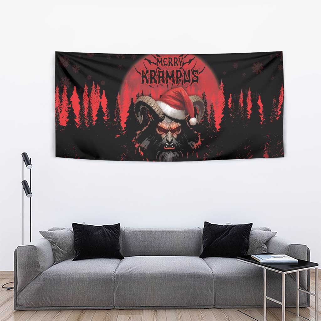 Merry Krampus Tapestry Dark Grunge Christmas - Wonder Print Shop