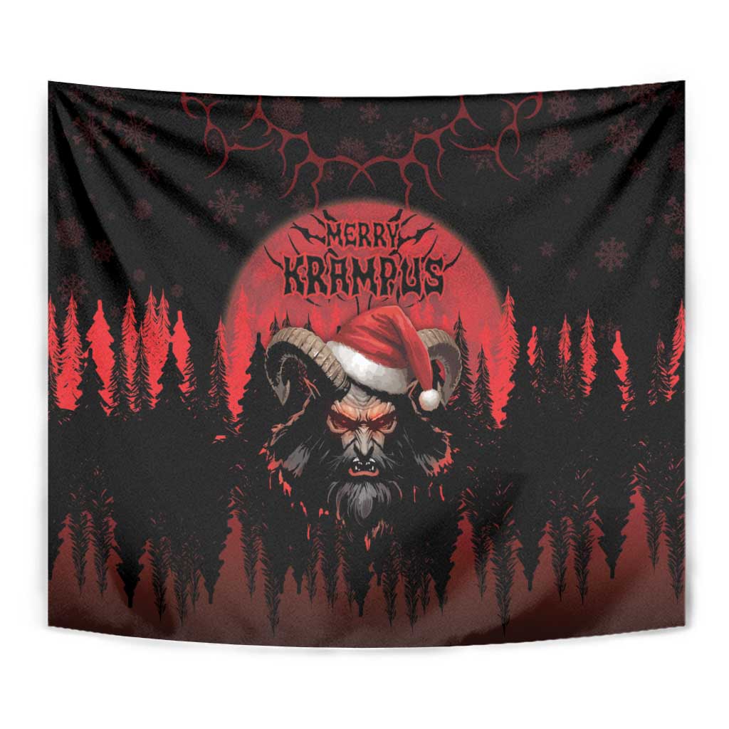 Merry Krampus Tapestry Dark Grunge Christmas - Wonder Print Shop