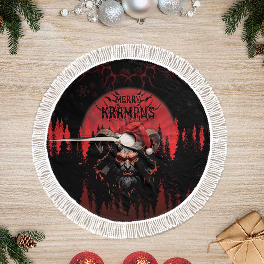 Merry Krampus Tree Skirt Dark Grunge Christmas - Wonder Print Shop