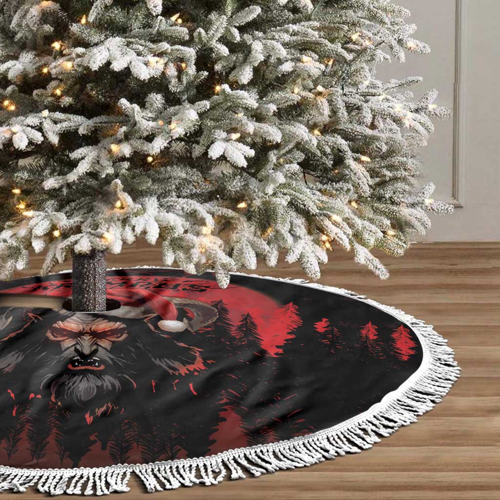 Merry Krampus Tree Skirt Dark Grunge Christmas - Wonder Print Shop
