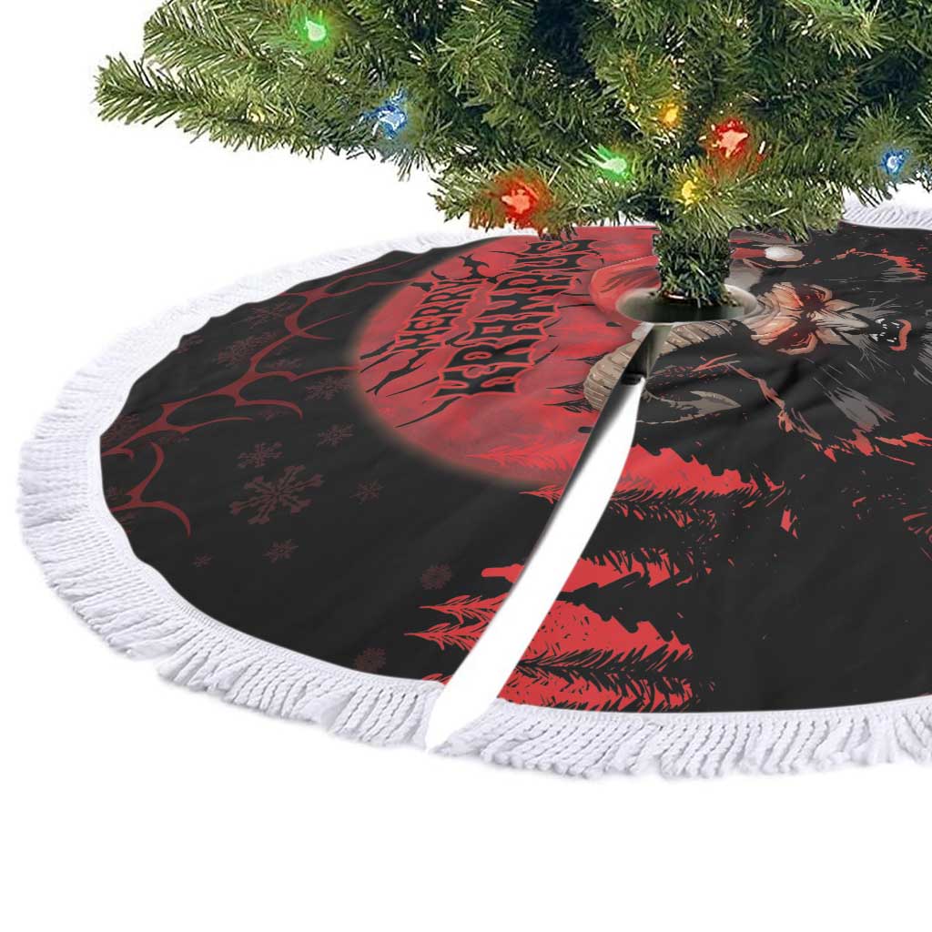 Merry Krampus Tree Skirt Dark Grunge Christmas - Wonder Print Shop