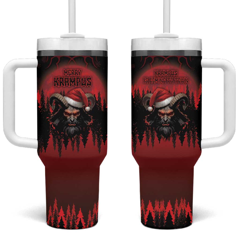 Merry Krampus Tumbler With Handle Dark Grunge Christmas - Wonder Print Shop