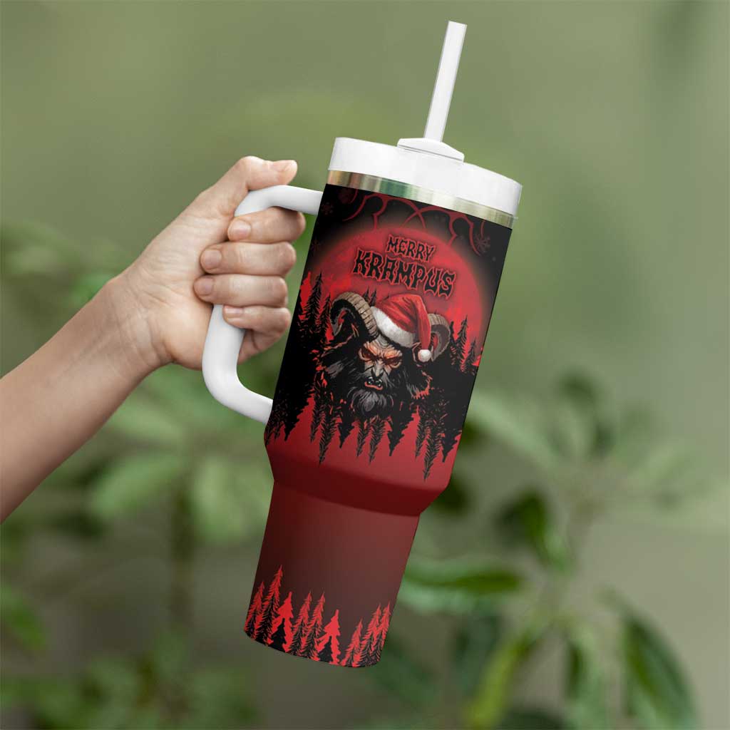 Merry Krampus Tumbler With Handle Dark Grunge Christmas - Wonder Print Shop